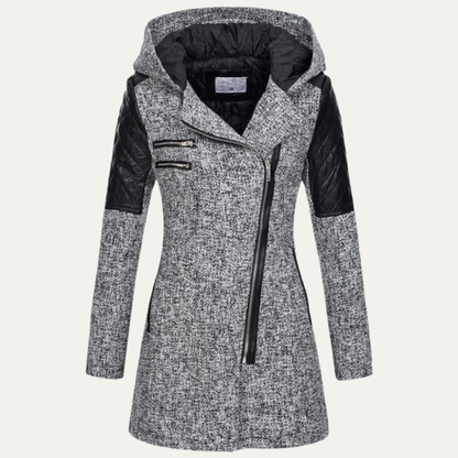 VogeLuxe | Women’s Mid Length Asymmetrical Zip Winter Coat