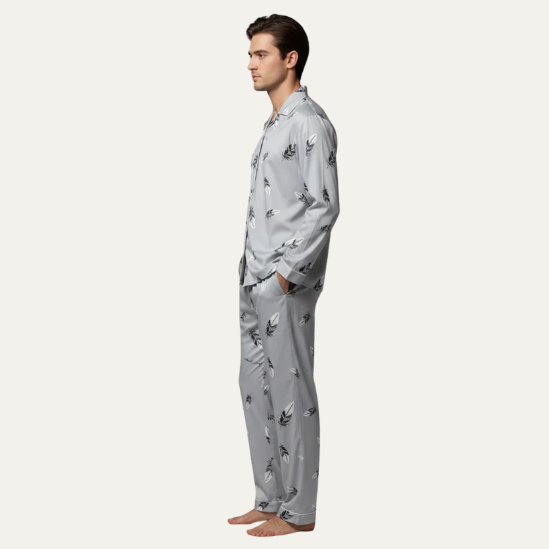 VogeLuxe | Men’s Window Pane Pattern Pajama Set