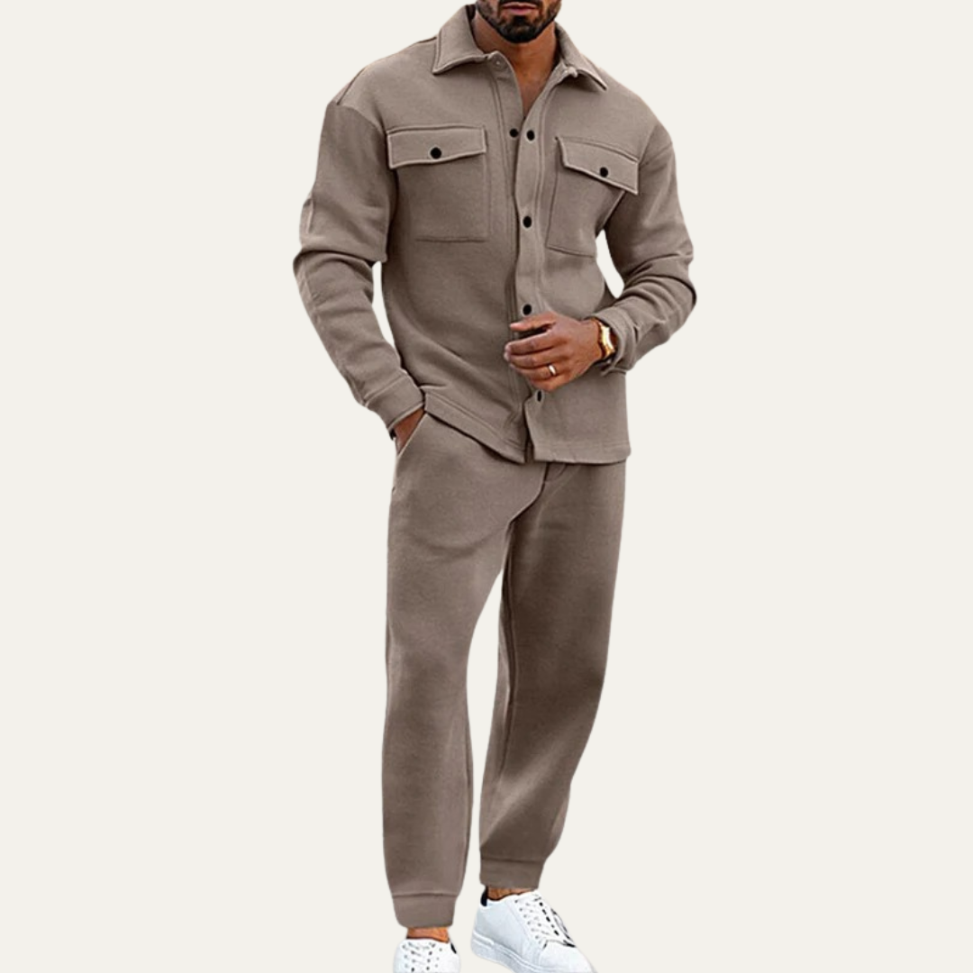VogeLuxe | Men’s Utility Button Down Shirt and Trouser Set