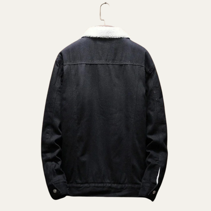 VogeLuxe | Men’s Winter Shearling Lined Denim Trucker Jacket