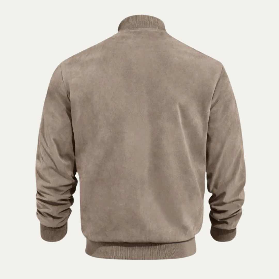 VogeLuxe | Men’s Textured Zip Up Casual Bomber Jacket