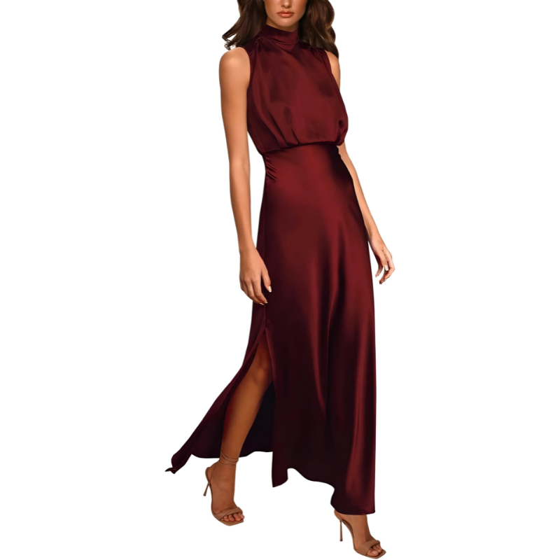 Luxurious Ladies Long Silk Evening Dress