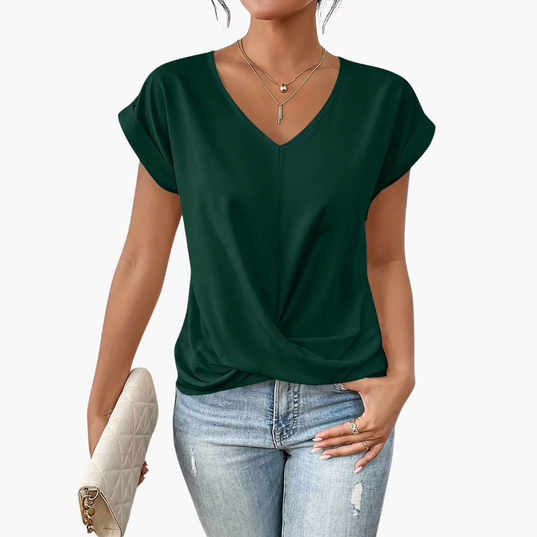 Relaxed Fit Womens Heart Neck Tee Shirt