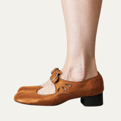 VogeLuxe | Women’s Mary Jane Heels with Rounded Toe and Low Block Heel