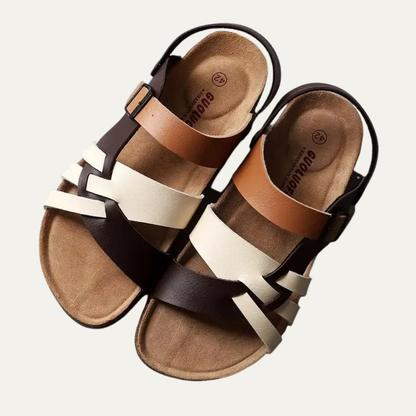 VogeLuxe | Women’s Woven Slingback Cork Footbed Sandals