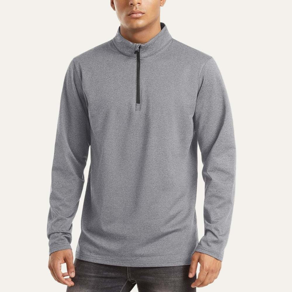 VogeLuxe | Men’s Technical Quarter Zip Stand Collar Shirt