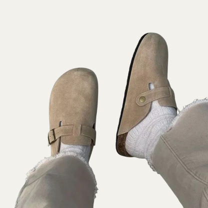VogeLuxe | Men’s Suede Closed Toe Slip On Clogs