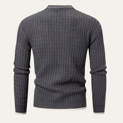 VogeLuxe | Men’s Textured Vertical Pattern Knit Sweater