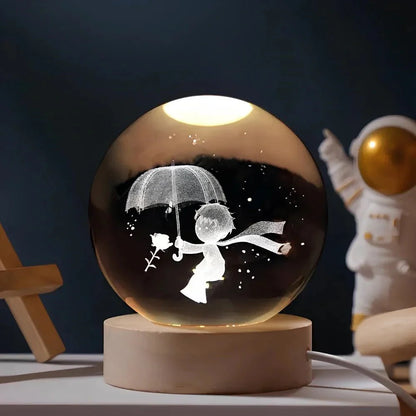 Glowing Orb LED Nightlight Galaxy Pattern
