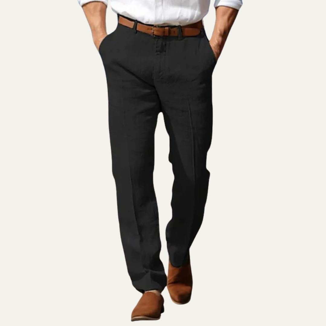 VogeLuxe | Men’s Relaxed Linen Blend Trousers