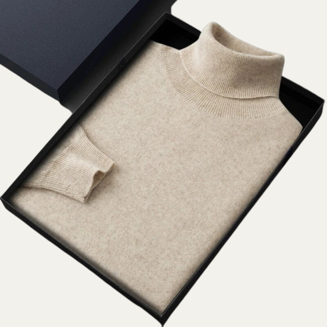 VogeLuxe | Men’s Smooth Knit Turtleneck Pullover