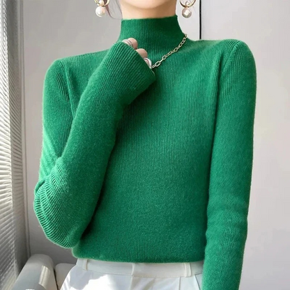 Warm Fitted Ladies Wool Sweater for Winter