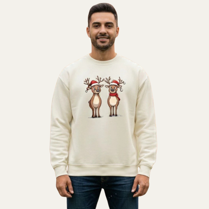 VogeLuxe | Men’s Festive Reindeer Graphic Crewneck Sweatshirt