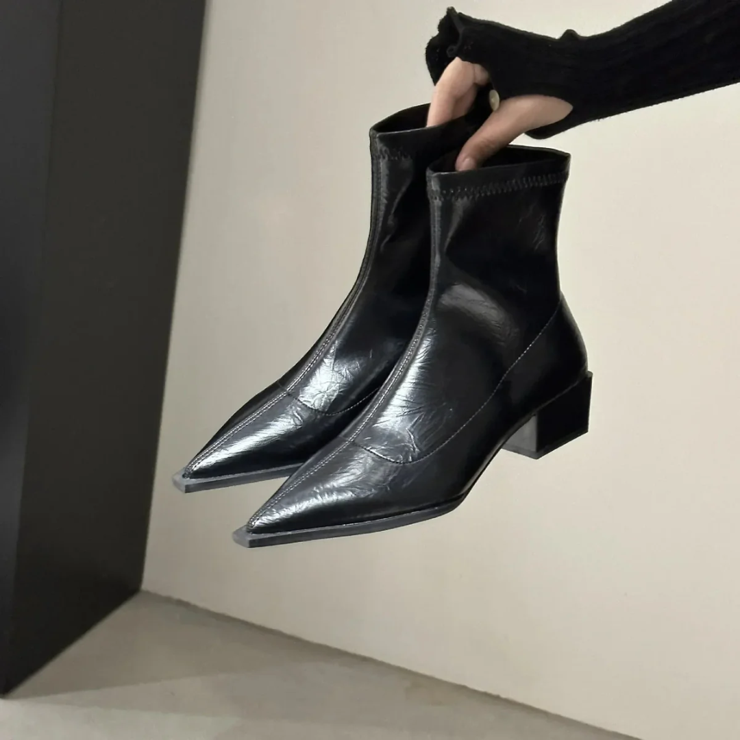 Women's Pointed Low Heel Boots