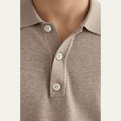 VogeLuxe | Men’s Fine Knit Long Sleeve Polo Sweater