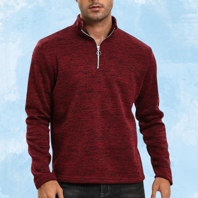 Warm Men's Half-zip Fleece Sweater - BritishElegance
