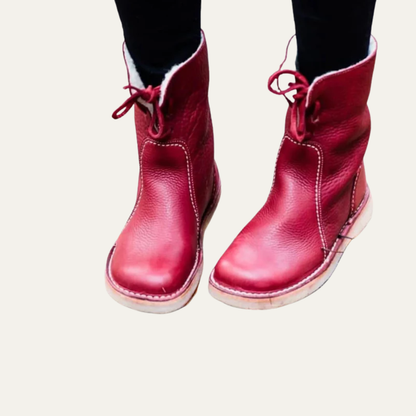 VogeLuxe | Women’s Shearling Lined Mid Calf Slouch Leather Boots
