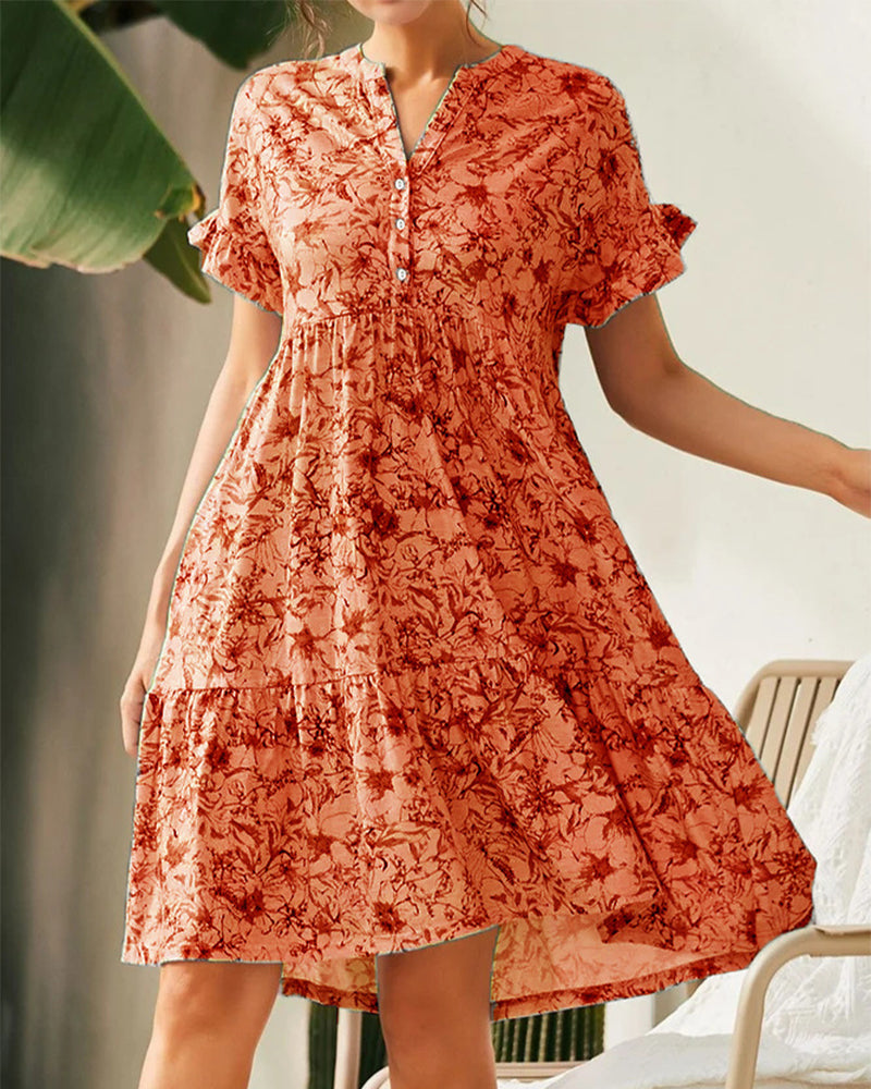 Women's Floral Sundress with Rose Pattern
