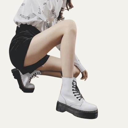 VogeLuxe | Women’s Chunky Platform Lace Up Ankle Boots