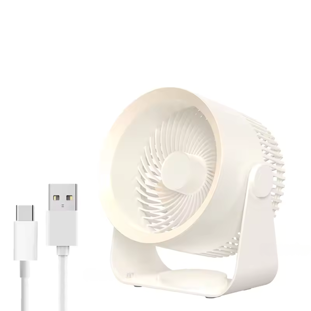 Compact Rechargeable Floor Fan - Silent & Adjustable Cooling