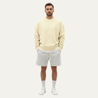 VogeLuxe | Men’s Oversized Crewneck Sweatshirt With Exposed Seam