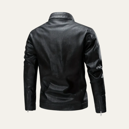 VogeLuxe | Men’s Sleek Faux Leather Motorcycle Jacket