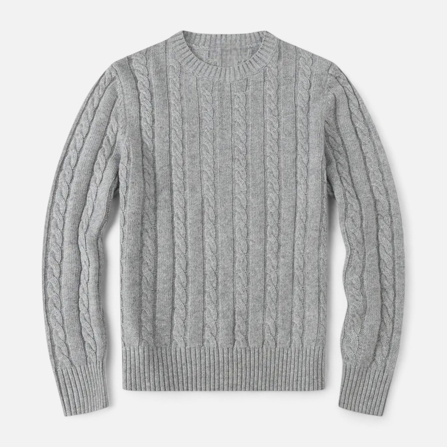 VogeLuxe | Men’s Cable Knit Crew Neck Sweater