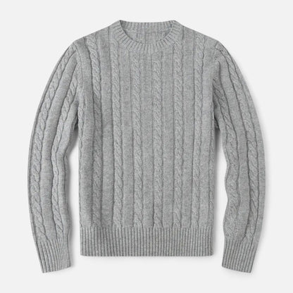 VogeLuxe | Men’s Cable Knit Crew Neck Sweater