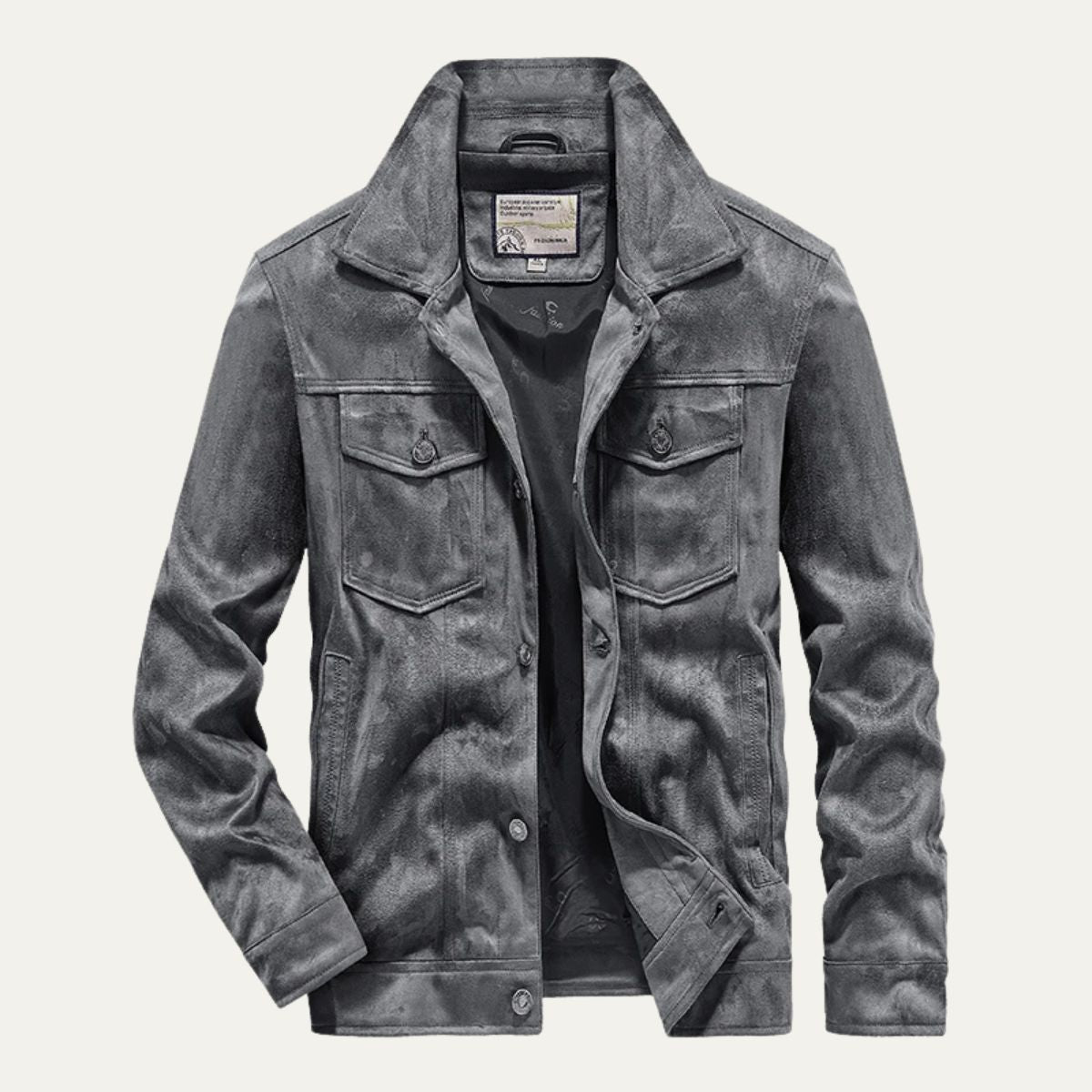 VogeLuxe | Men’s Textured Suede Trucker Jacket