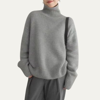VogeLuxe | Women’s Oversized Ribbed Turtleneck Knit Sweater