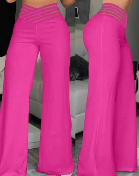 Women's Fashionable High Waisted Wide Leg Pants