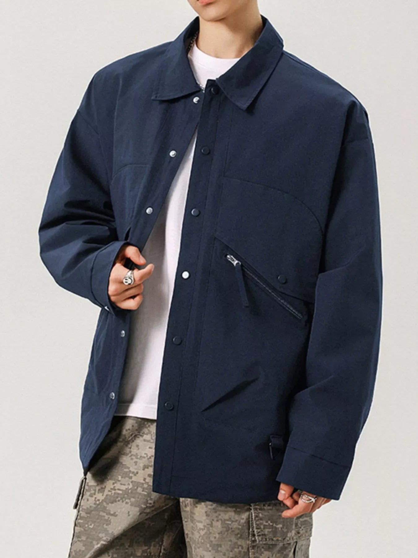 Men's Relaxed Fit Button Down Jacket