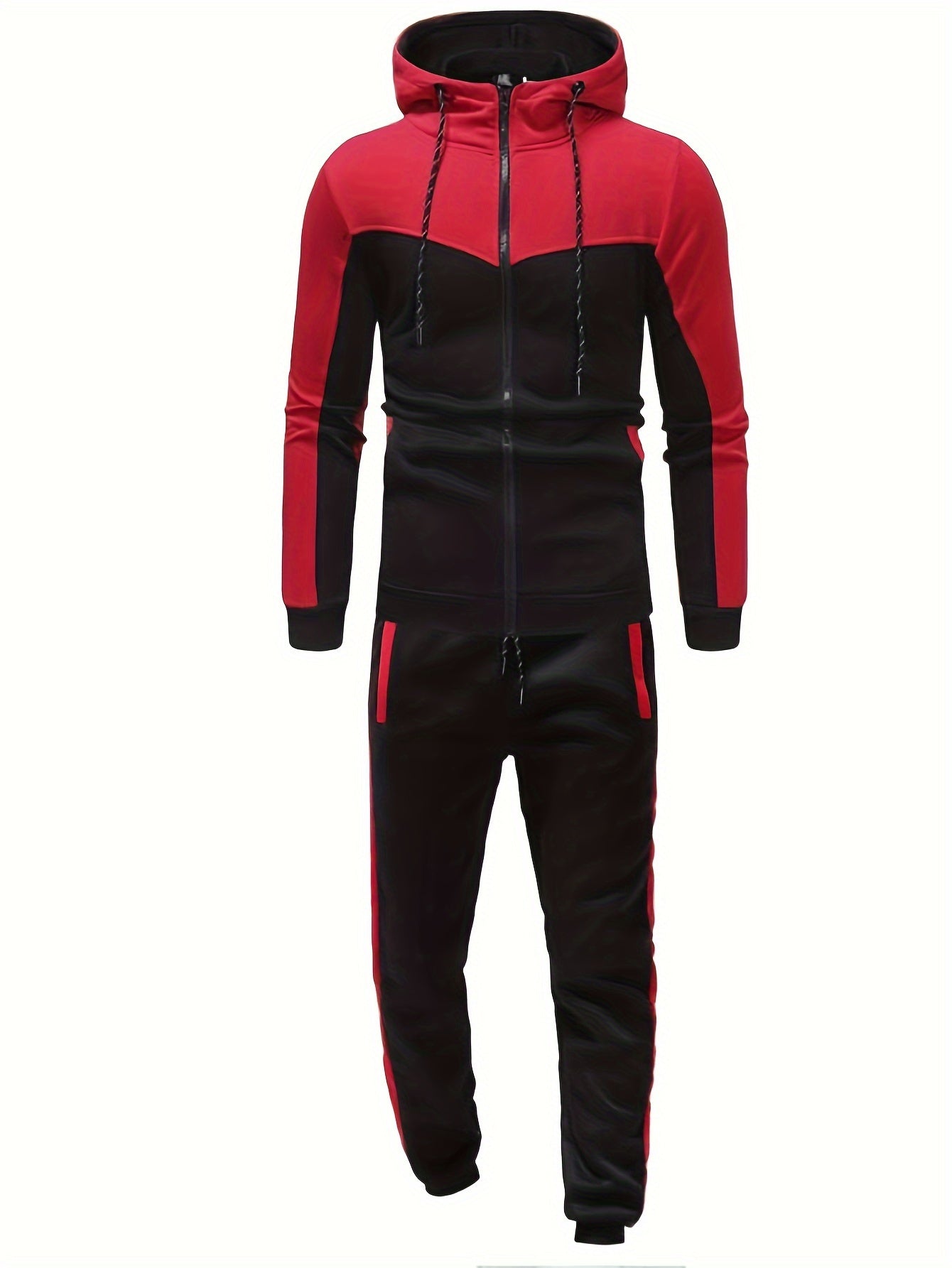 Comfortable Men's Zip Up Hoodie Jogger Set