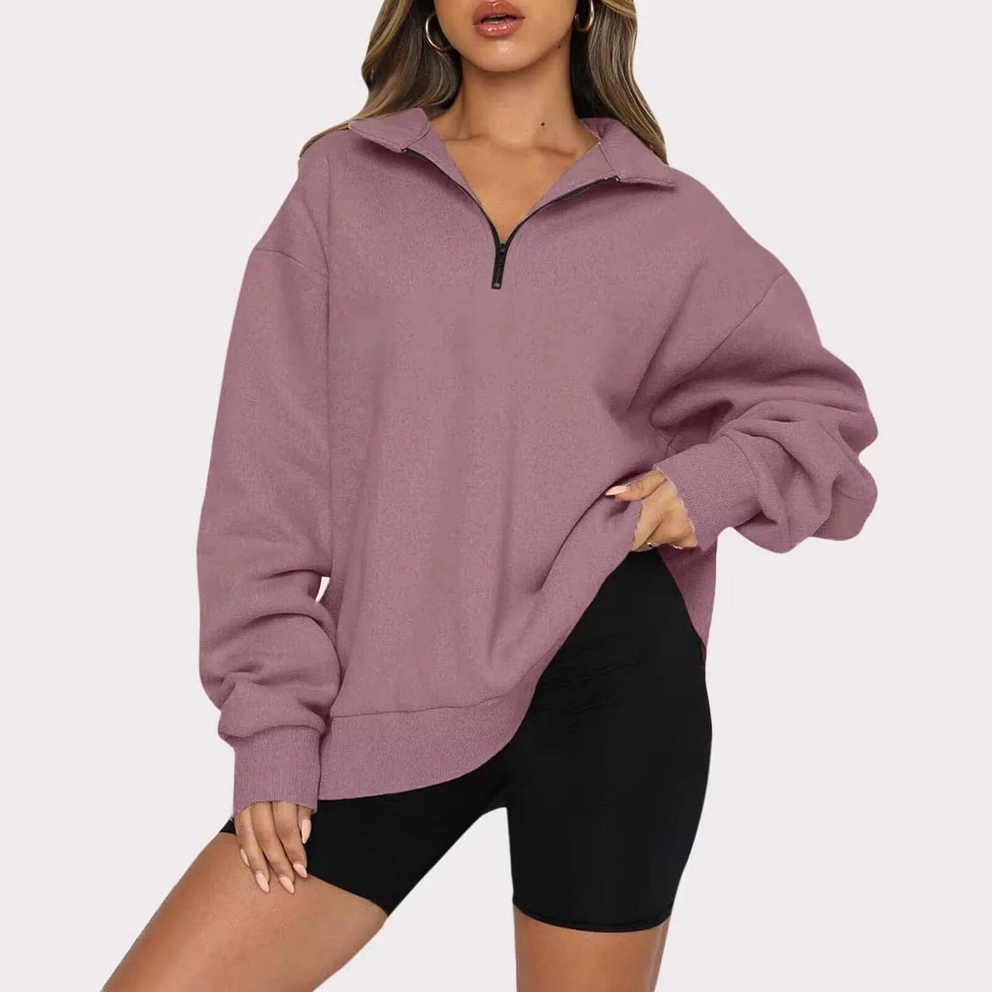 Warm Zipped Sweater for Women - Classic Winter Style