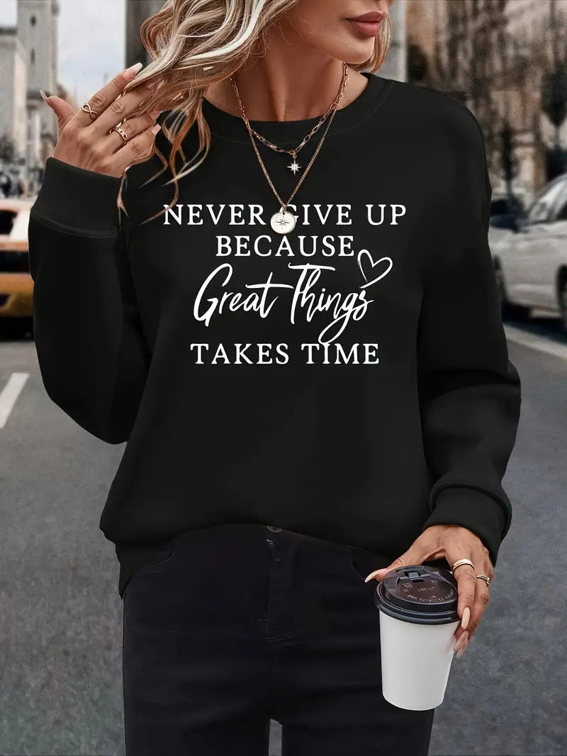 Women's Fashionable Graphic Sweatshirt for Fall Winter