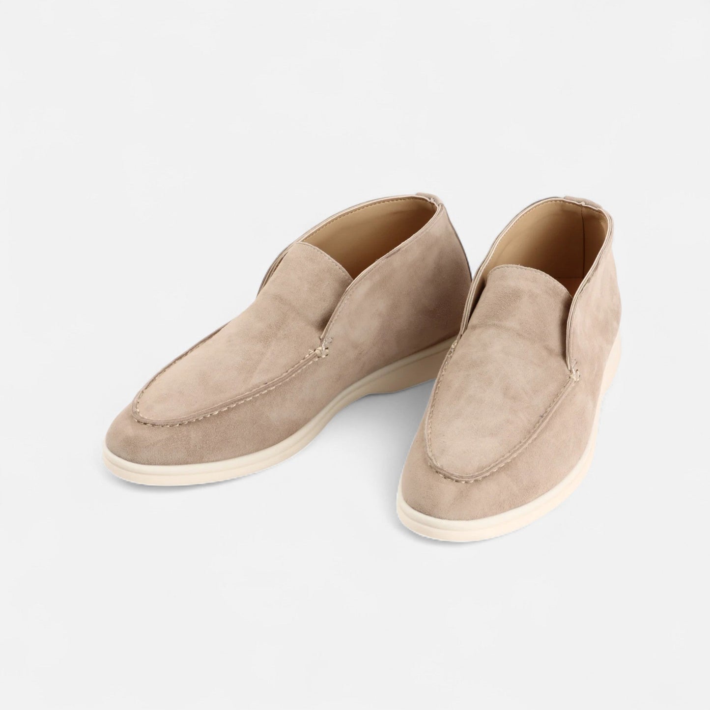 Luxury Suede Slip On Loafers in Tan Brown