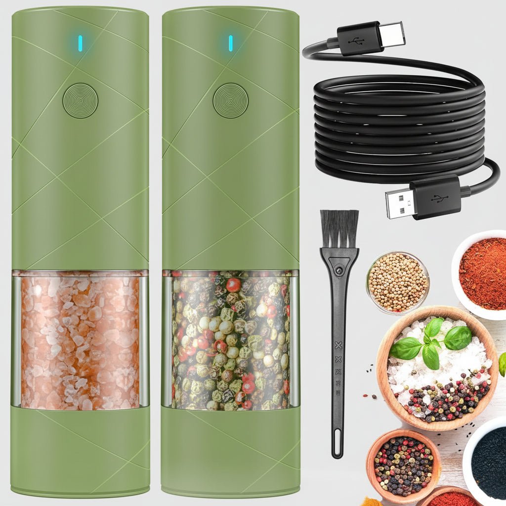 Compact Automatic Salt Pepper Mill Set