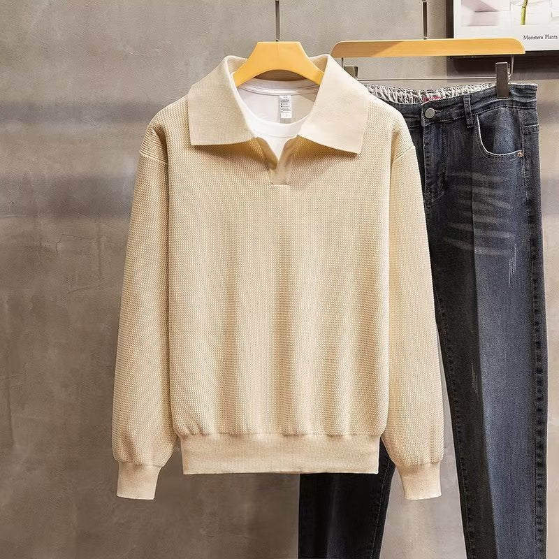 Classic Men's Knit Polo Sweater