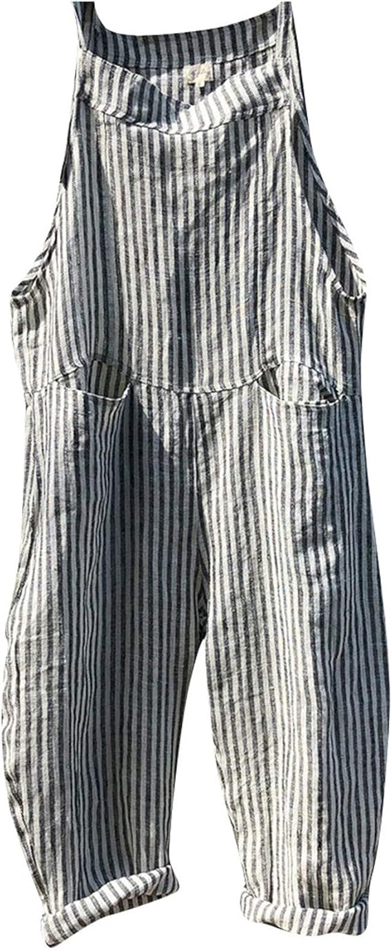 Loose Fit Stripe Women's Jumpsuit