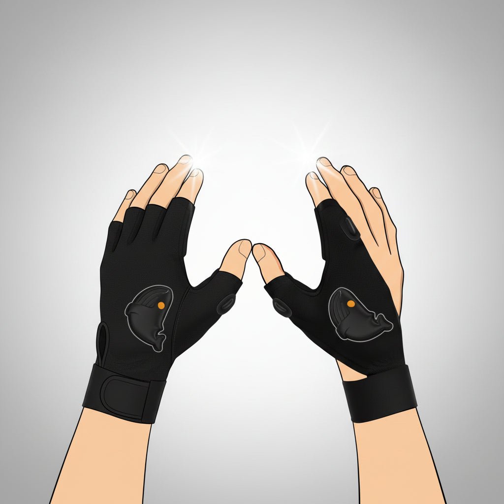 Rechargeable LED Work Gloves with Battery Pack