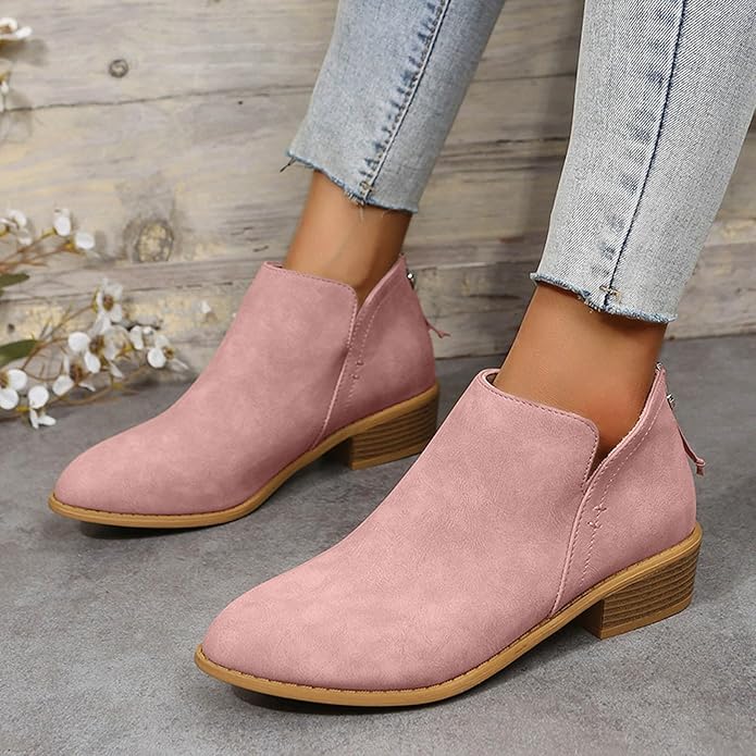 Ladies High Heel Ankle Boots Pointed Toe