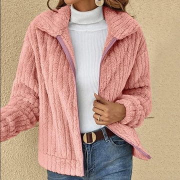 Warm Ribbed Winter Jacket for Women