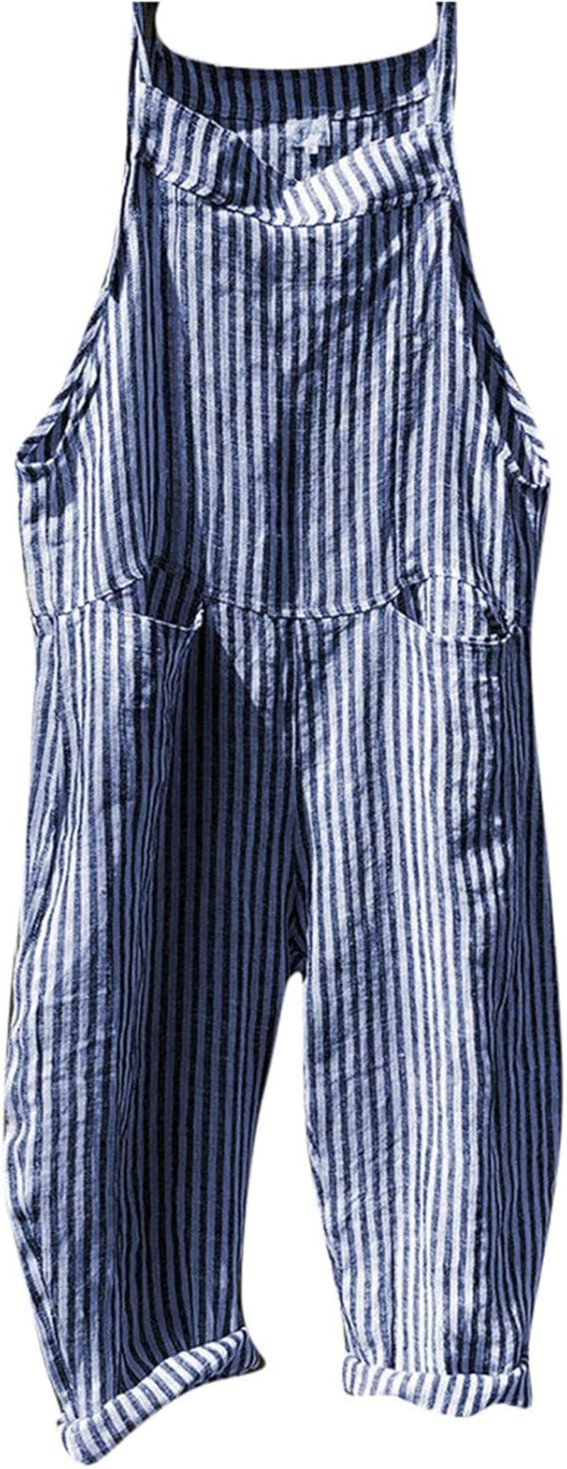 Loose Fit Stripe Women's Jumpsuit - BritishElegance