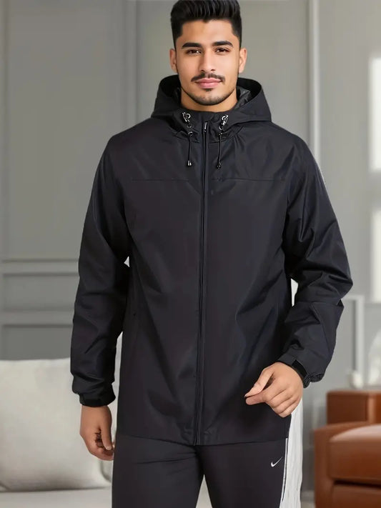 Waterproof Mens Windbreaker Hooded Coat - VogeLuxe