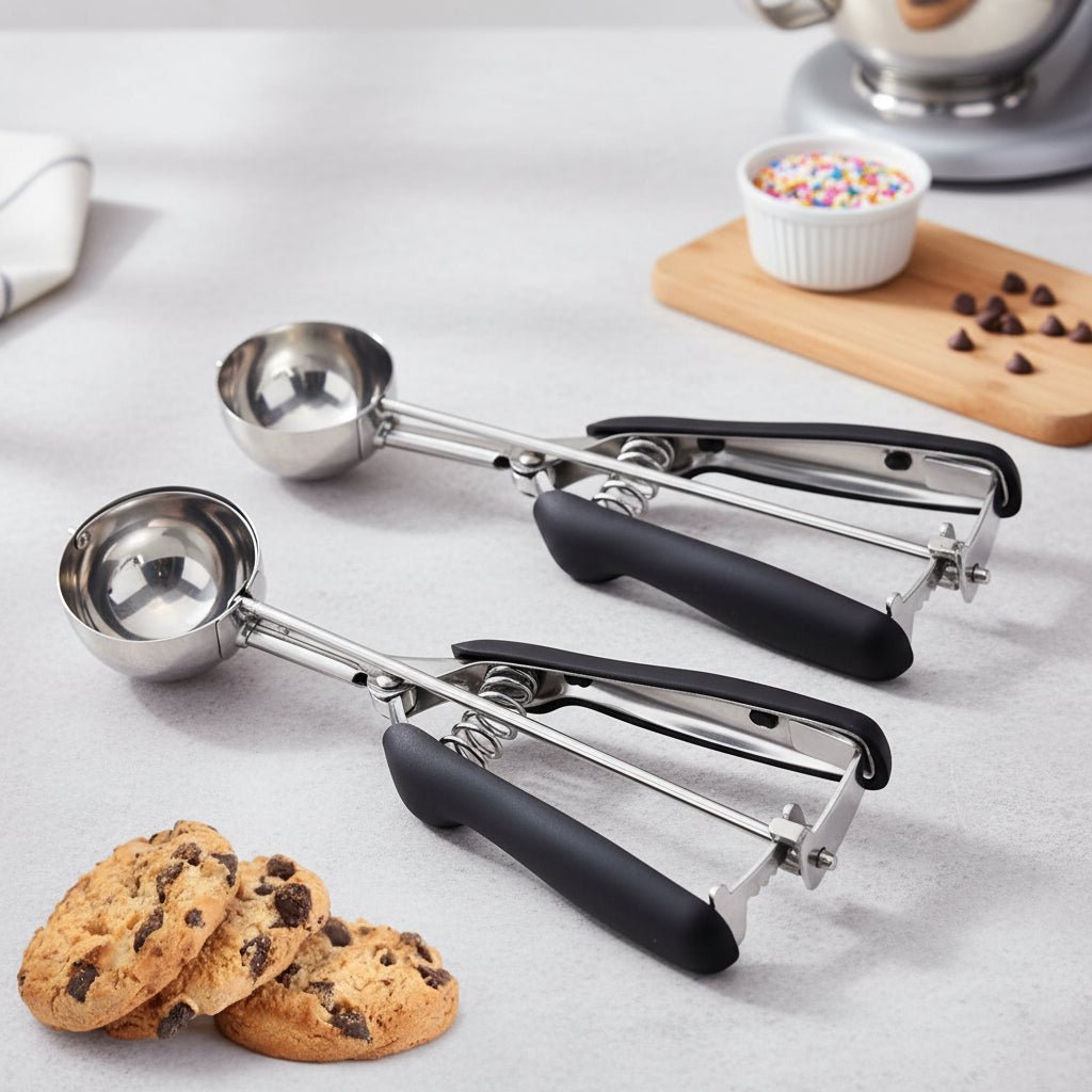 Easy Release Ice Cream Scoop Stainless Steel Set - VogeLuxe