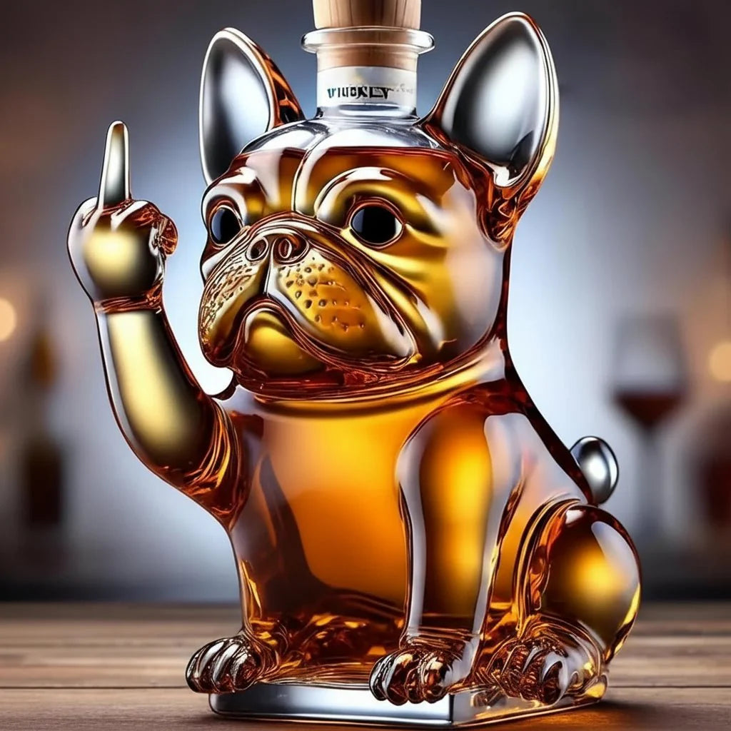 Luxury Dog Shaped Crystal Whiskey Decanter Bottle