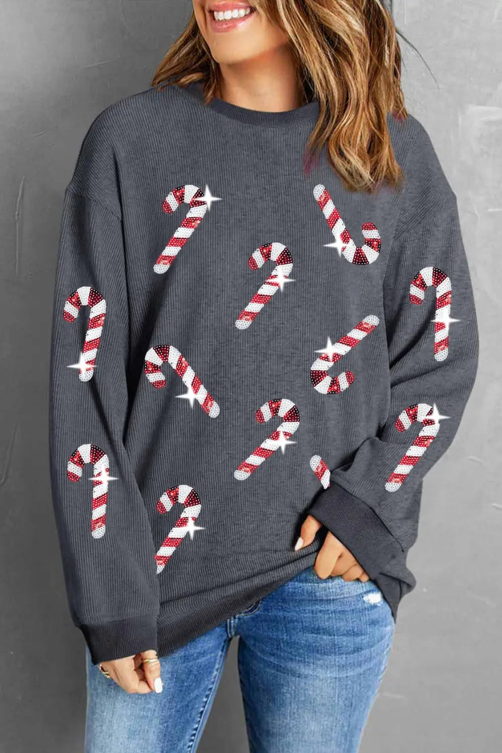 Sparkly Red Christmas Tree Women's Sweatshirt - VogeLuxe