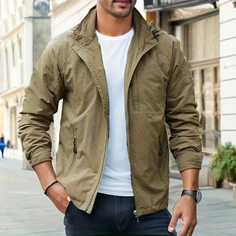 Men's Slim Fit Water Resistant Hoodie Jacket - VogeLuxe