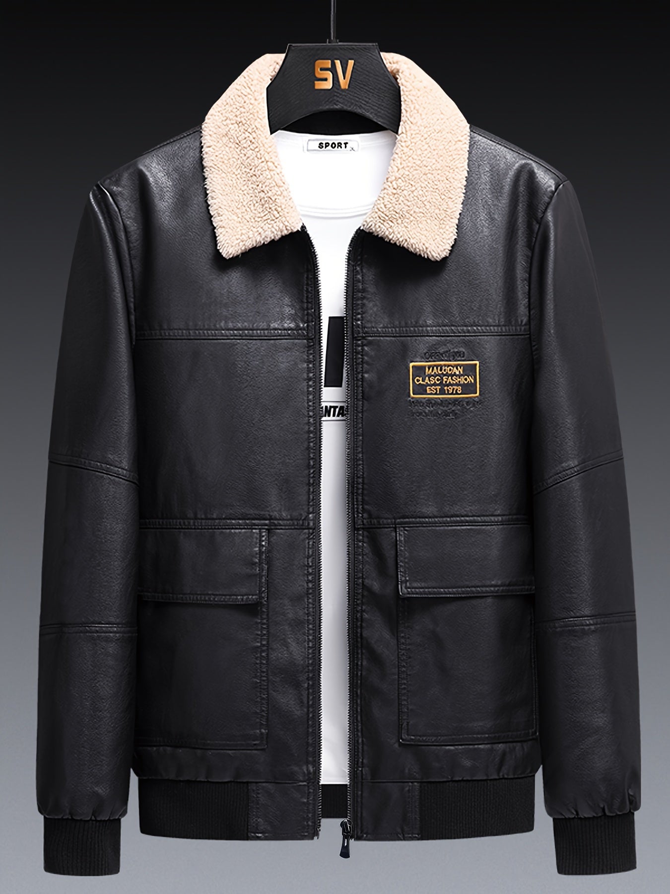 Cozy Waterproof Mens Fleece Leather Winter Coat - BritishElegance