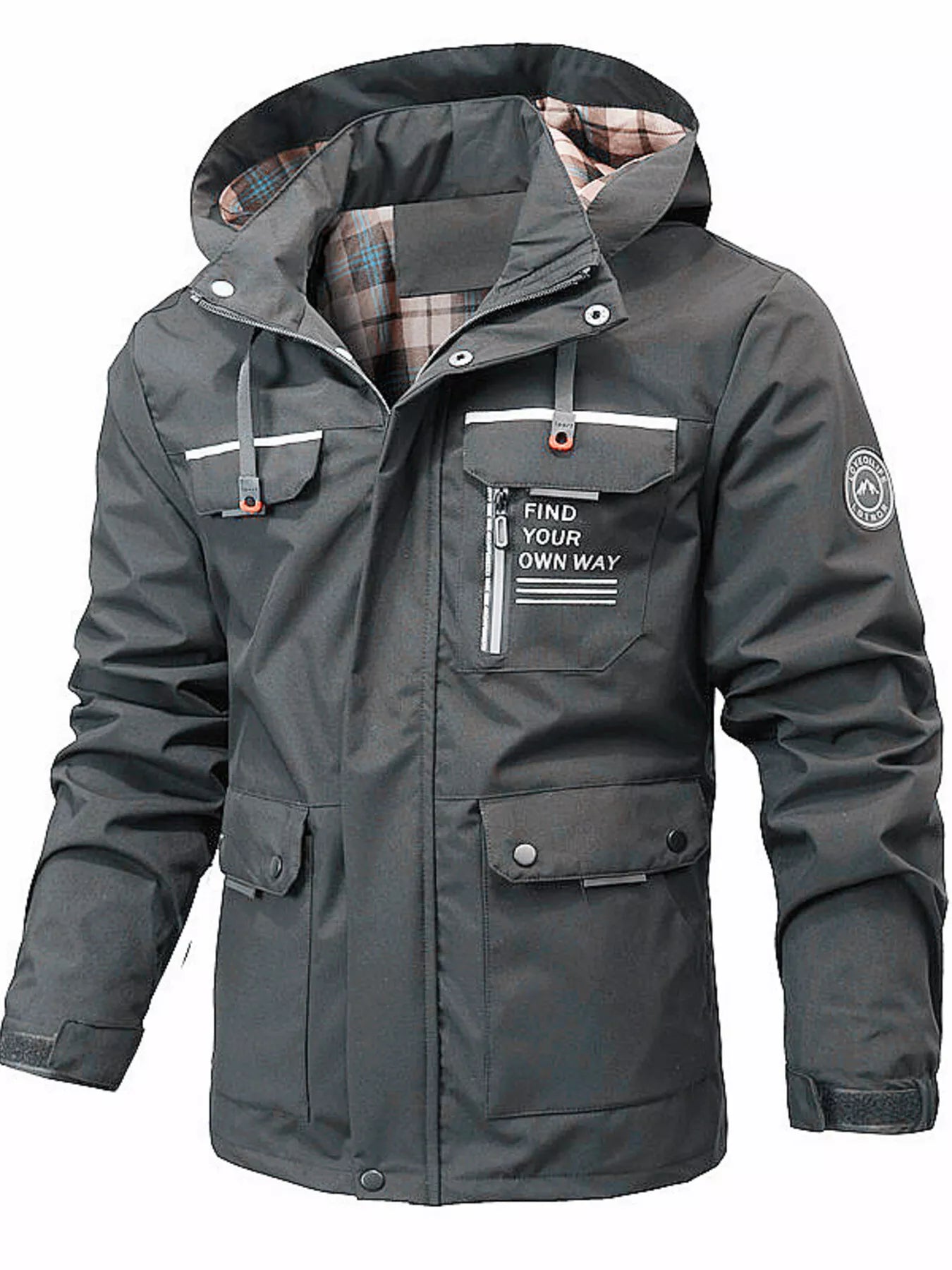 Large Size Waterproof Hooded Parka Jacket